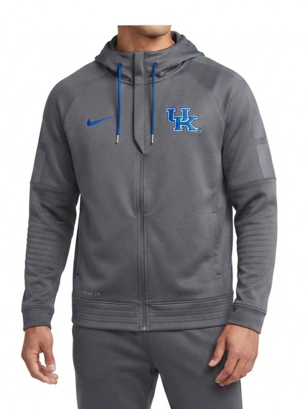 Nike University of Kentucky Wildcats Elite Therma-fit Full Zip Hoodie - Gray